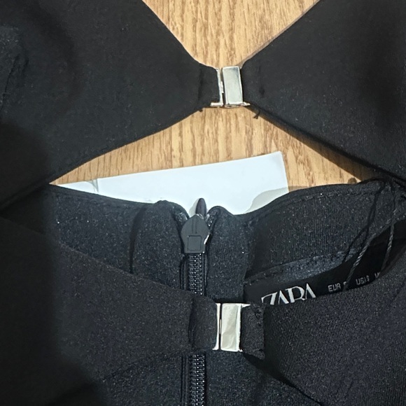 NWT Zara Black Halter Cutout Dress - Picture 8 of 8